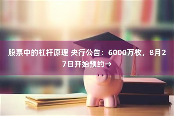 股票中的杠杆原理 央行公告：6000万枚，8月27日开始预约→