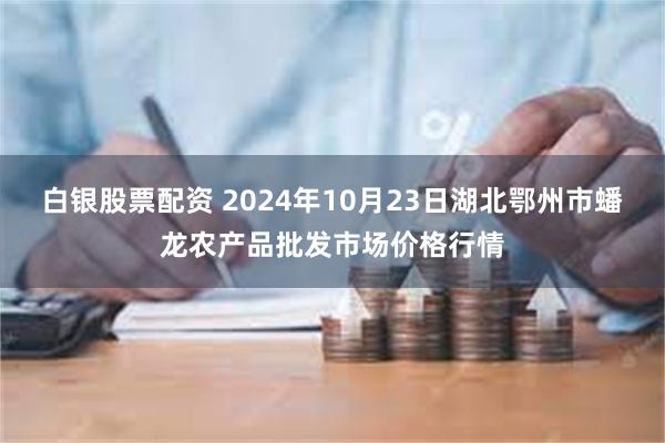 白银股票配资 2024年10月23日湖北鄂州市蟠龙农产品批发市场价格行情